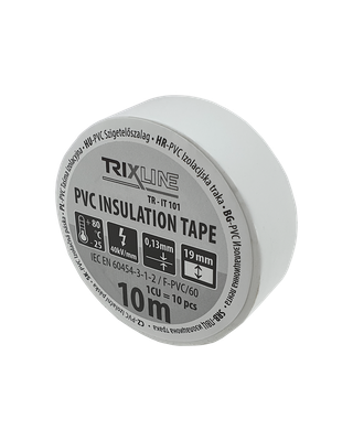 PVC izolačná páska TR-IT 101 10m, 0,13mm biela TRIXLINE