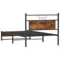 vidaXL Posteľný rám bez matraca dymový dub 100x200 cm kompozitné drevo