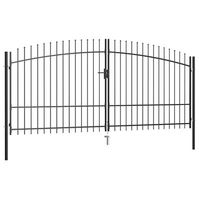 vidaXL Dvojkrídlová plotová bránka Woerden s vrchnou časťou v tvare oštepu 400x224,5 cm