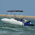 vidaXL Strieška Bimini s 3 oblúkmi a sieť. stenami 183x(170-182)x137cm
