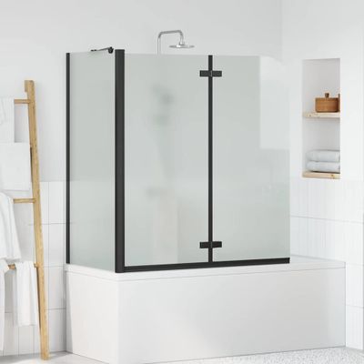 vidaXL Zábrana sprchy Čierna 120 x 68 x 130 cm ESG sklo a hliník