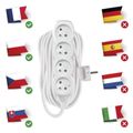Predlžovací kábel EMOS P0410R / 10 m / 4 zásuvky / biely / PVC / 1,5 mm2