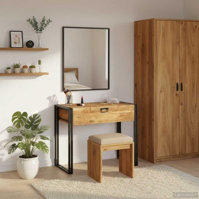 vidaXL Toaletné stolíky do spálne Hnedá 90 x 50 x 75 cm Akáciový masív