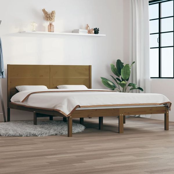 vidaXL Posteľný rám medovo-hnedý borovicový masív 160x200 cm