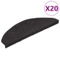 vidaXL Nášľapy na schody samolepiace 20 ks čierne 65x22,5x3,5 cm
