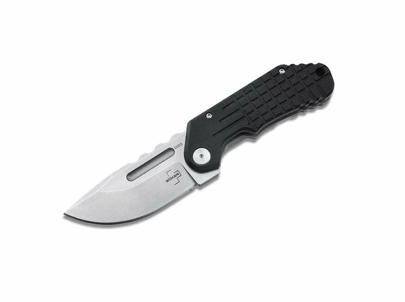 Böker Plus 01BO548 DVALIN FOLDER DROP vreckový nôž 7 cm, čierna, Stonewash, G10