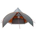 vidaXL Teepee stan pre 3 osoby 3-miestny Šedá a oranžová