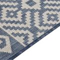 vidaXL Vonkajší koberec s plochým tkaním 80x250 cm modrý vzorovaný