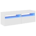 vidaXL TV skrinky s LED svetlami 2 ks lesklé biele 60x35x40 cm