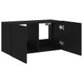 vidaXL TV nástenná skrinka s LED svetlami čierna 80x35x41 cm