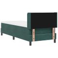 vidaXL Posteľ s pružinovým rámom Tmavozelená 200 x 80 cm Zamat