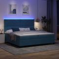 vidaXL LED box s pružinami Tmavomodrá 200 x 200 cm Zamat