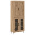 vidaXL Highboard Remeselný dub 69,5 x 34 x 180 cm Kompozitné drevo