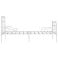 vidaXL Posteľný rám s lamelovým roštom, biely, kov 90x200 cm