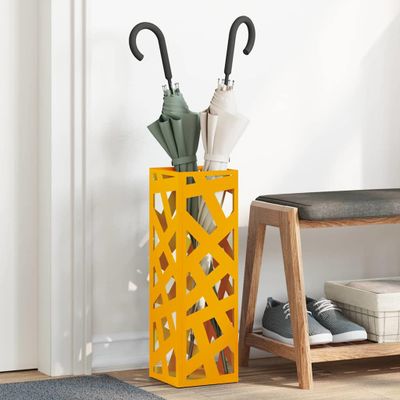 vidaXL Stojan na slnečník Horčicová 15,5 x 15,5 x 49 cm Kov