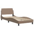 vidaXL Posteľ Viana s matracom kapučínová 90x200 cm umelá koža