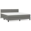 vidaXL Boxspring posteľ s matracom tmavosivá 160x200 cm látka