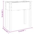 vidaXL Kvetináč s vložkou sivý 71x37x76 cm jedľový masív