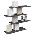 vidaXL Závesná polica Nástenná montáž 4 ks Čierny 60 x 18 x 2,5 cm