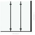 vidaXL Skladací sprchový kút 3 panely 130x138 cm ESG čierny