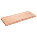 vidaXL Nástenná polica bledohnedá 120x50x(2-6) cm ošetrený masívny dub