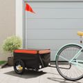 vidaXL Vozík za bicykel, čierno oranžový 30 kg, železo