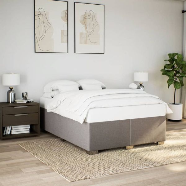 vidaXL Posteľ bez matracasivohnedá 160x200 cm látka