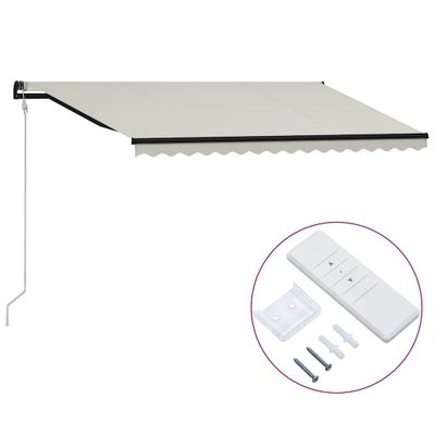 vidaXL Automaticky zaťahovacia markíza 400x300 cm krémová