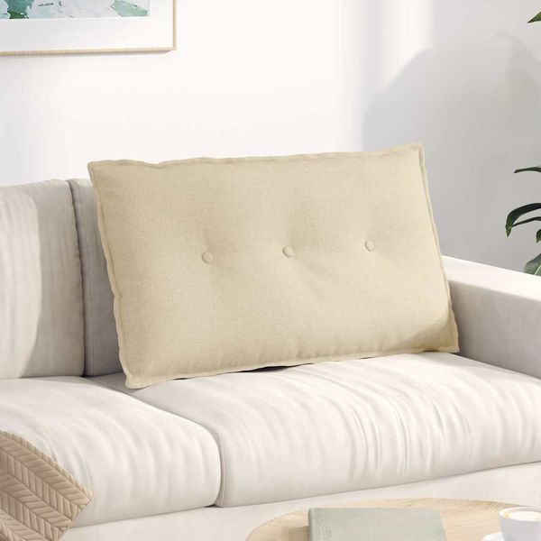 vidaXL Poduška na chrbát Krémová 80 x 19 x 50 cm látka