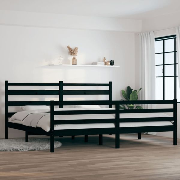 vidaXL Posteľný rám borovicový masív 200x200 cm čierny
