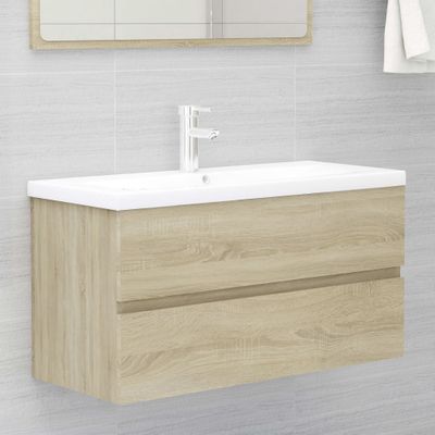 vidaXL Skrinka pod umývadlo, dub sonoma 90x38,5x45cm, kompozitné drevo