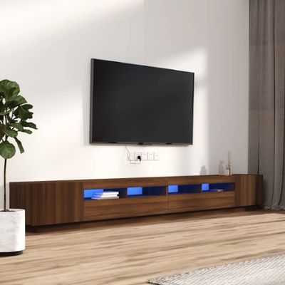 vidaXL 3-dielna súprava TV skriniek s LED hnedý dub spracované drevo