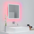 vidaXL Kúpeľňové zrkadlo s LED, biele 40x8,5x37 cm, akryl