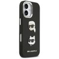 Karl Lagerfeld FW Grained Karl & Choupette Heads Pins & Logo puzdro na iPhone 17 čierne