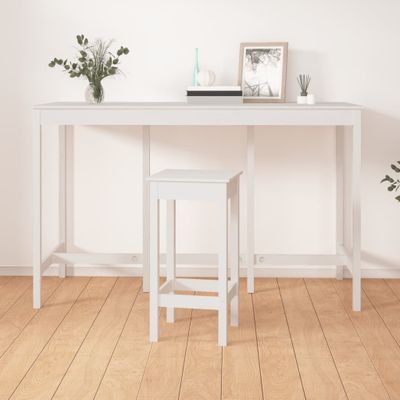 vidaXL Barový stolík biely 180x80x110 cm borovicový masív