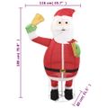 vidaXL Dekoratívny vianočný Santa Claus s LED, luxusná látka 180 cm