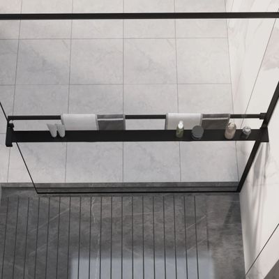 vidaXL Sprchová polica pre sprchovú stenu čierna 118 cm hliník