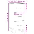 vidaXL Komoda sivý dub sonoma 34,5x34x90 cm spracované drevo
