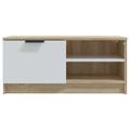 vidaXL TV stolíky 2 ks biele a sonoma 80x35x36,5cm spracované drevo