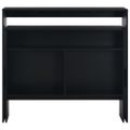 vidaXL Barový stôl s 2 vrchnými doskami čierny 130x40x120 cm