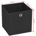 vidaXL Úložné boxy, 4 ks, netkaná textília, 32x32x32 cm, čierne