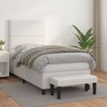 vidaXL Boxspring posteľ s matracom biela 90x190 cm umelá koža