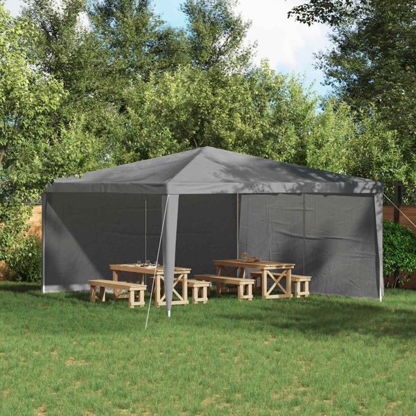 vidaXL Bočná stena párty stanu 2 pcs Svetlosivá 400 x 195 cm PE a oceľ