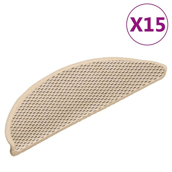 vidaXL Samolepiace nášľapy na schody, sisalový vzhľad 15 ks 56x17x3 cm