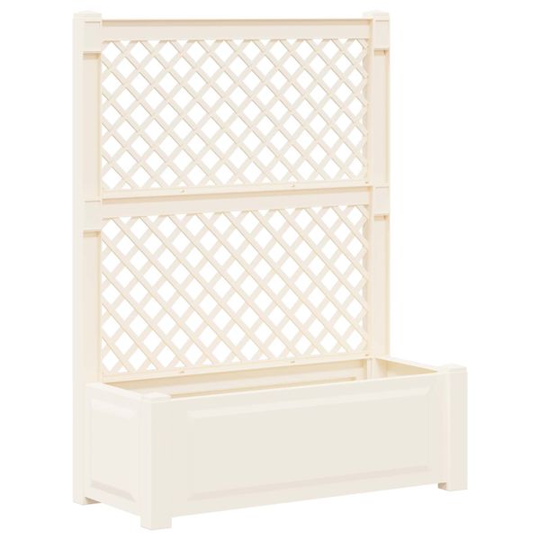 vidaXL Veľký kvetináč s trelážou Biela 99,5 x 43 x 133,5 cm PP