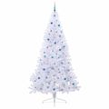 vidaXL Umelý vianočný stromček Biela 240 cm PVC a oceľ
