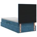 vidaXL Postel s úložným prostorem a matrací Tmavomodrá 100 x 200 cm