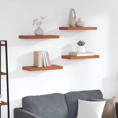 vidaXL Stenná polica 4 pcs Červená 50 x 23 x 4 cm Kompozitné drevo