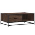 vidaXL Konferenčný stolík hnedý dub 90x57x35 cm kompozit. drevo a kov