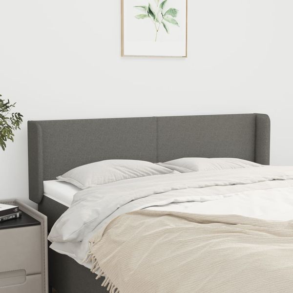 vidaXL Čelo postele so záhybmi tmavosivé 147x16x78/88 cm látka